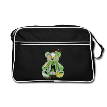 Rébellion des ours en peluche graffitis Art urbain - Sac Retro - noir/blanc - Devant