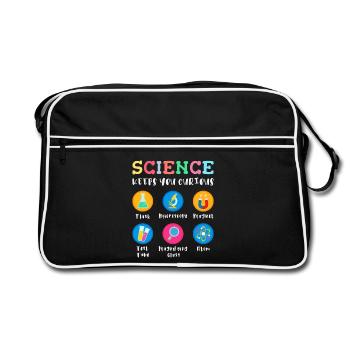 Science arouses curiosity - Retro Bag - black/white - Front