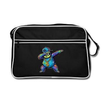 Sloth Graffiti with Gold Chain Street Art - Retro Bag - black/white - Front