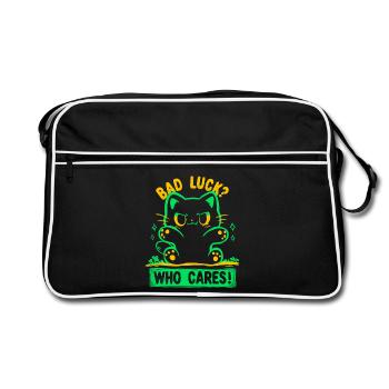 Bad Luck Who Cares - Retro Bag - black/white - Front