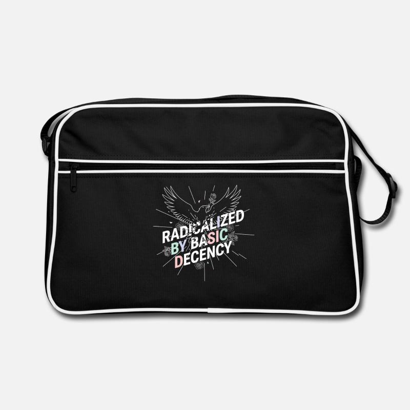 Radicalized by Basic Decency Shirt Democracy Fans Retro Bag