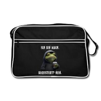 Cadeau de grenouille à café pour les collègues et amis - Sac Retro - noir/blanc - Devant