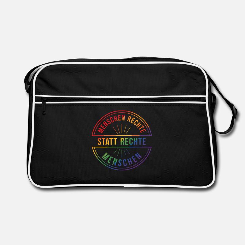 Menschenrechte Statement Pride Regenbogen Retro Tasche