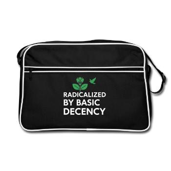Radicalized By Basic Decency Statement shirt decal - Retro Bag - black/white - Front