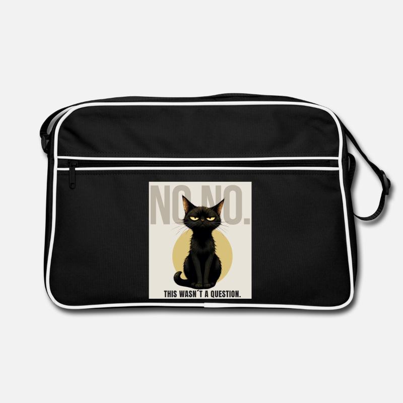 NO, NO. – Sarcastic Black Cat Design Retro Bag