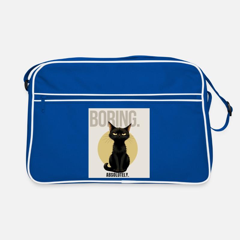 BORING. – Sarcastic Black Cat Design Retro Tasche