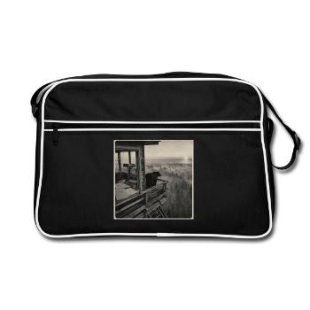Forêt de brouillard d’ours de la faune Crime animal vintage - Sac Retro - noir/blanc - Devant