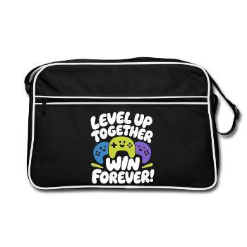 Level Up Together Win Forever - Retro Bag - black/white - Front