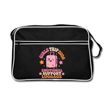 Voyage entre filles 2026 Valises de soutien émotionnel - Sac Retro - noir/blanc - Devant