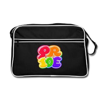 Autocollant de t-shirt Rainbow CSD Pride Bubble - Sac Retro - noir/blanc - Devant