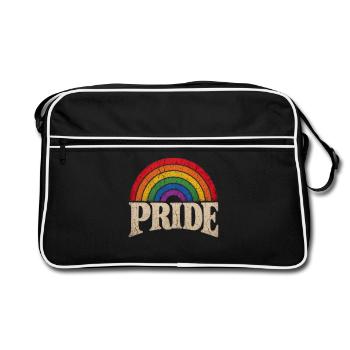 Pride Rainbow Gift for LGBTQ Community - Retro Bag - black/white - Front