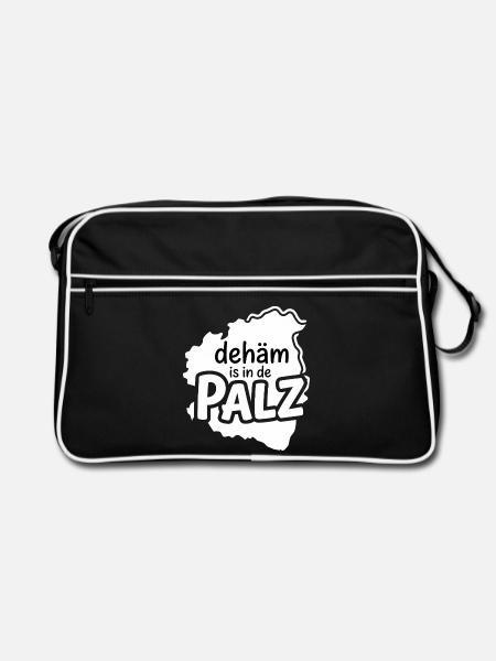 Pfalz Dialekt Karte zuhause ist in der pfalz - Retro Tasche - Schwarz/Weiß