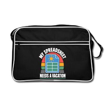 Tabellenkalkulation braucht Urlaub - Retro Tasche - Schwarz/Weiß - Vorne