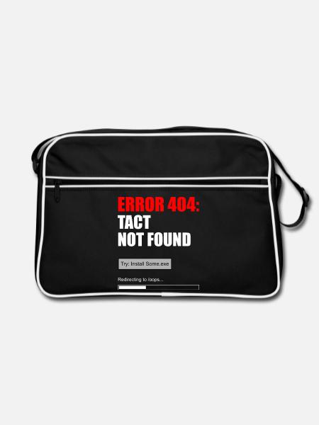 FEHLER 404 — TAKT NICHT GEFUNDEN - Retro Tasche - Schwarz/Weiß