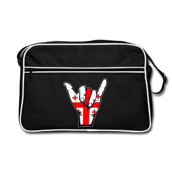 Icône de surf du drapeau de la Géorgie - Sac Retro - noir/blanc - Devant