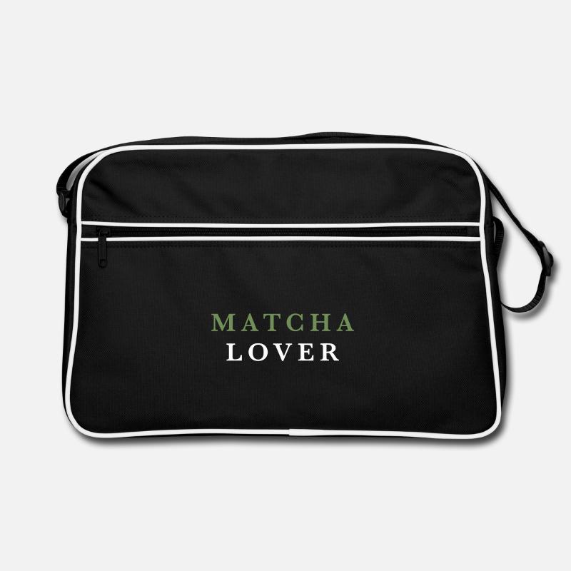 Matcha Lover Grüner Tee Liebhaber - Retro Tasche - Schwarz/Weiß