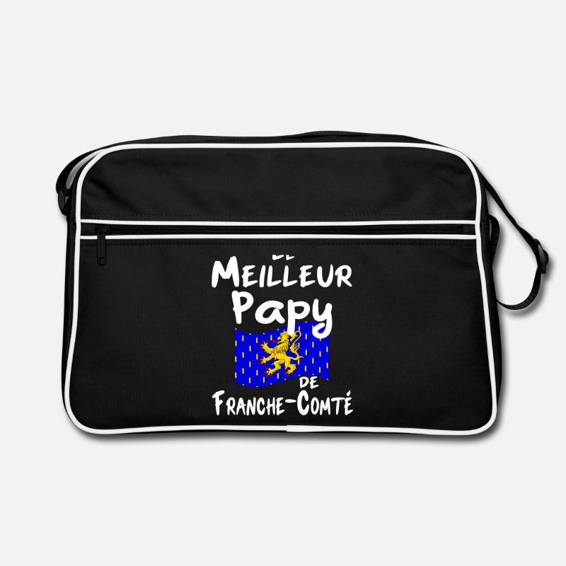 Le Meilleur Papy de Franche-Comté - Sac Retro - noir/blanc