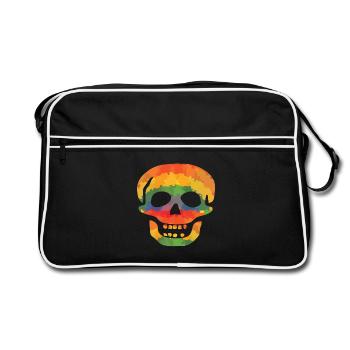 Coloured skull - Retro Bag - black/white - Front