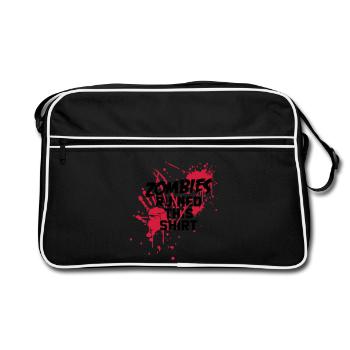 zombies runied this shirt - zombie blutflecken - Sac Retro - noir/blanc - Devant