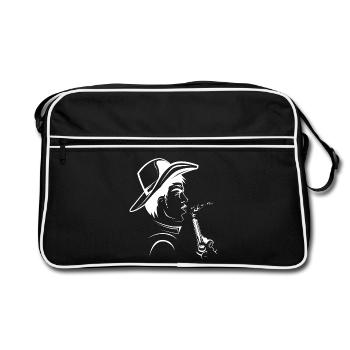 cowboy western wild west Symbol pistols - Retro Tasche - Schwarz/Weiß - Vorne