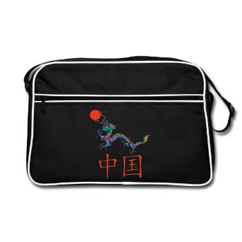 Dragon chinois - Sac Retro - noir/blanc - Devant