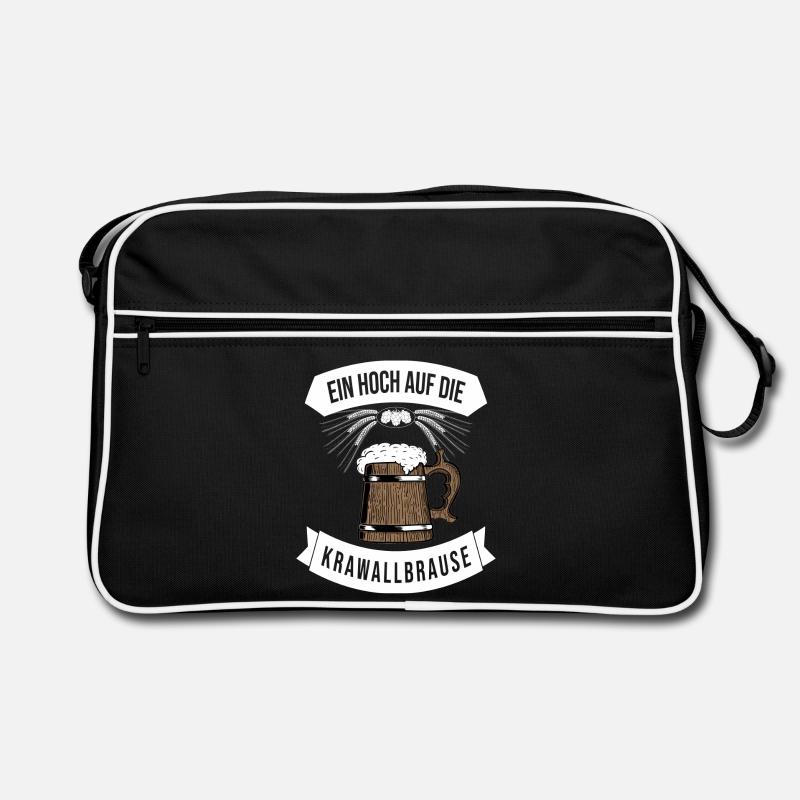 Kraftvolles Biergarten-Design mit Spruch Retro Tasche