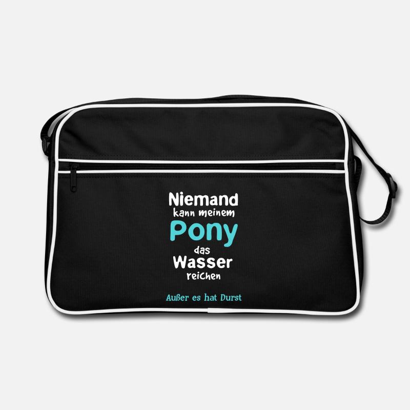 Pony Pferd lustig Pferdesprüche Pferdespaß Retro Tasche