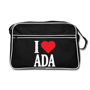 T-shirt I love Ada gift idea t-shirt - Retro Bag - black/white - Front