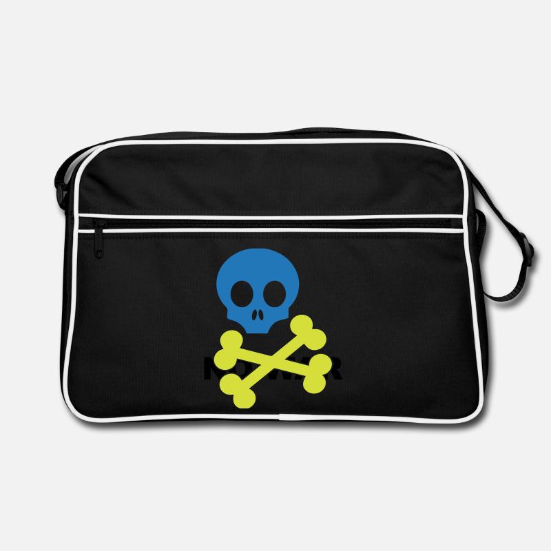 Neon Blue Skull and Crossbones Retro Bag