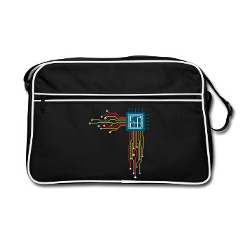 Computer chip - Creative illustration - Retro Bag - black/white - Front