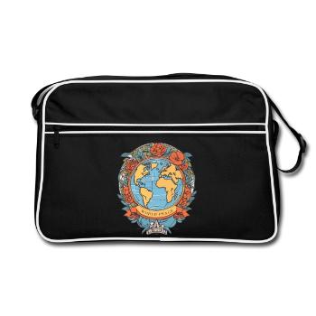 Paix mondiale sur Terre - Sac Retro - noir/blanc - Devant