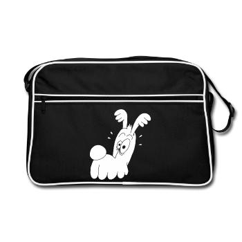 Chien blanc rigolo - Sac Retro - noir/blanc - Devant