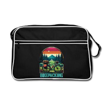 Bikepacking Sunset Trail - Retro Tasche - Schwarz/Weiß - Vorne