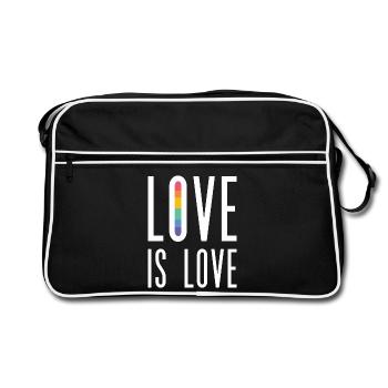 Mois de la fierté LGBT - Love is Love - Sac Retro - noir/blanc - Devant