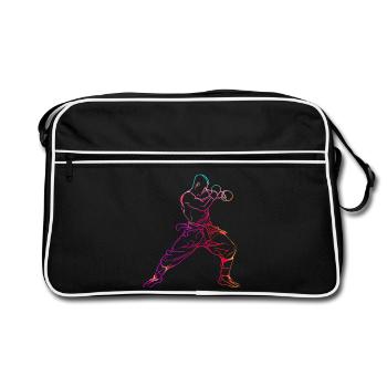 Kickboxeur à l’ancienne - Sac Retro - noir/blanc - Devant