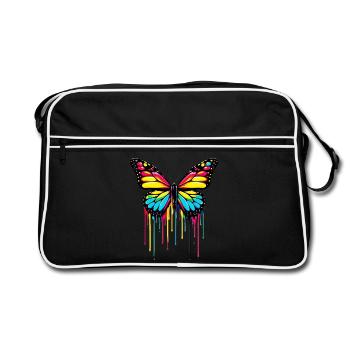 Schmetterling - Retro Tasche - Schwarz/Weiß - Vorne