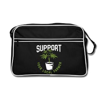 Soutenez votre producteur local de cannabis - Sac Retro - noir/blanc - Devant