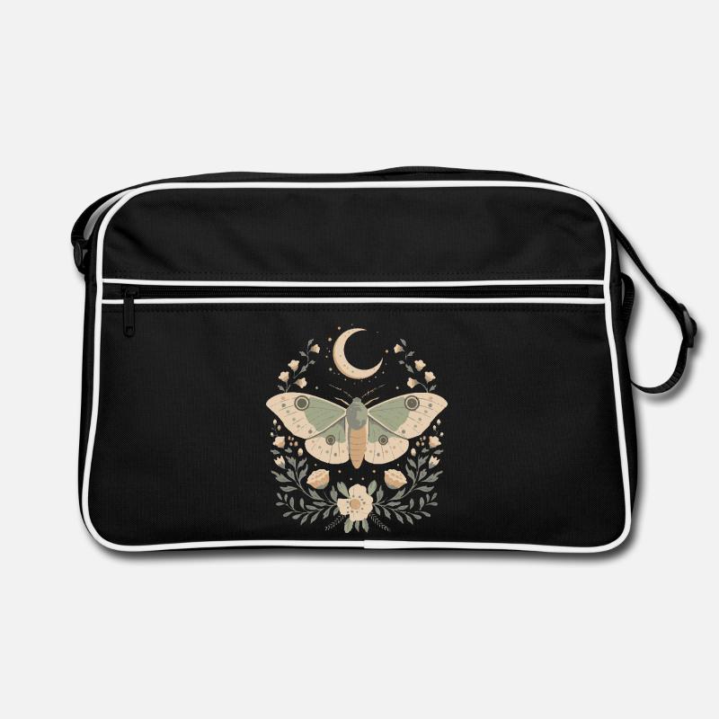 Whimsical Moth Illustration Retro Bag