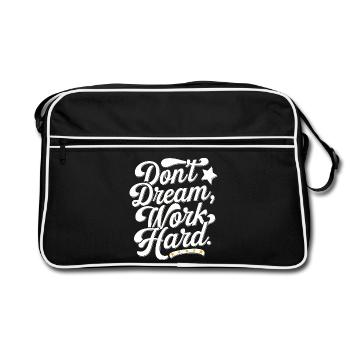 Ne rêvez pas de travailler dur - Sac Retro - noir/blanc - Devant
