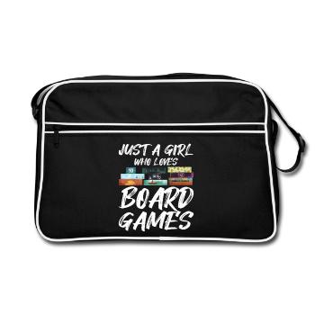 Juste une fille qui adore les jeux de société - Jeu de société - Sac Retro - noir/blanc - Devant