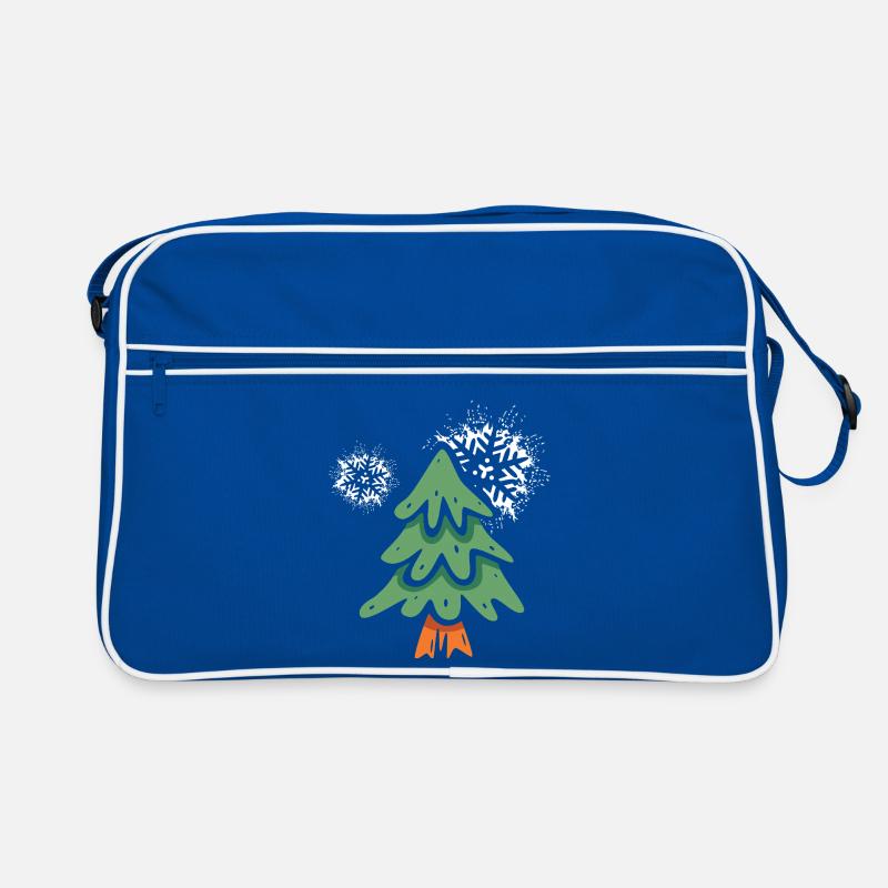 Sapin de Noël avec des flocons de neige Sac Retro