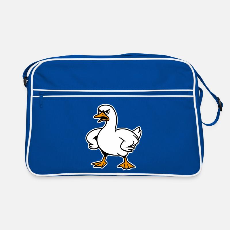 Funny angry goose Retro Bag