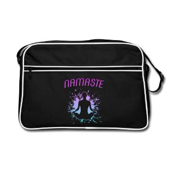 Yoga Namasté Om - Sac Retro - noir/blanc - Devant