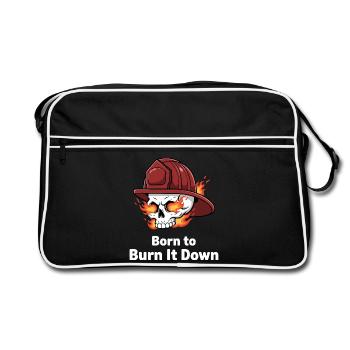 Born to Burn It Down Skull - Retro Bag - black/white - Front