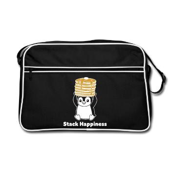 Empile le Pingouin du Bonheur - Sac Retro - noir/blanc - Devant