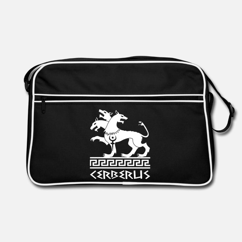 Chien Cerbère blanc - Sac Retro - noir/blanc