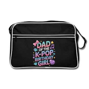 Dad of the K-Pop Birthday Boy – Proud Dad - Retro Bag - black/white - Front