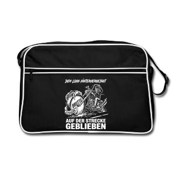 Dem Lohn Hinterhergejagt Auf Der Strecke Geblieben - Retro Tasche - Schwarz/Weiß - Vorne