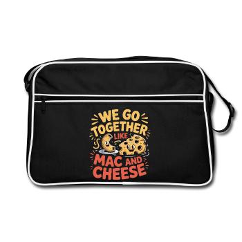 Design du couple de meilleurs amis macaronis au fromage - Sac Retro - noir/blanc - Devant