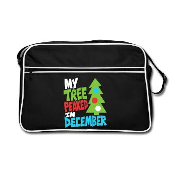 Weihnachtsbaum hatte im Dezember Hochsaison - Retro Tasche - Schwarz/Weiß - Vorne